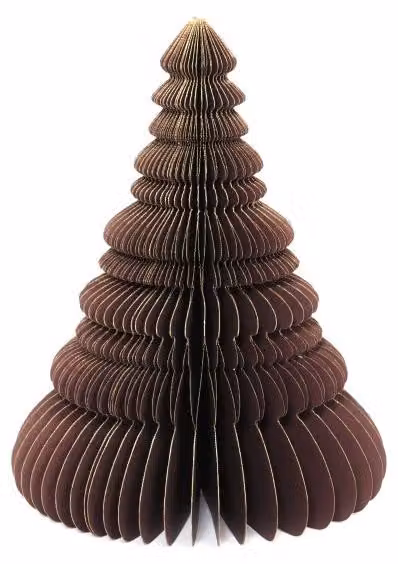 Albero di Natale in cartoncino alveolato, naturale, nero, 20 cm