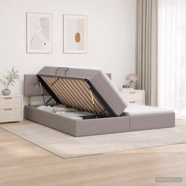 Letto con Contenitore e Testiera in Pelle Sintetica vidaXL, L/P/H: 180 x 200 x 88 cm