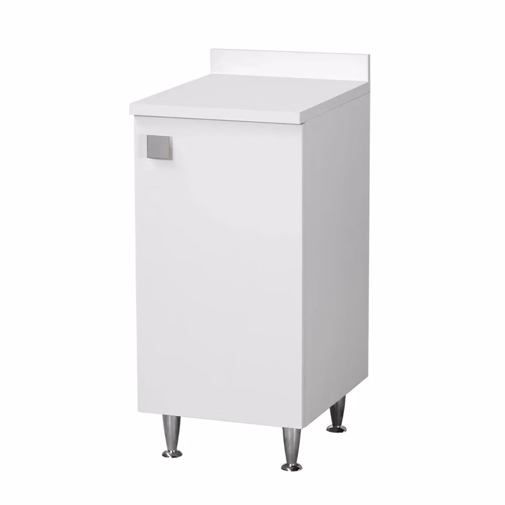 Mobiletto Multiuso The White Stone Bianco con Ante a Battente e Ripiani Interni, Ideale per Bagno e Lavanderia, L/P/H: 50 x 40 x 83,5 cm – 2