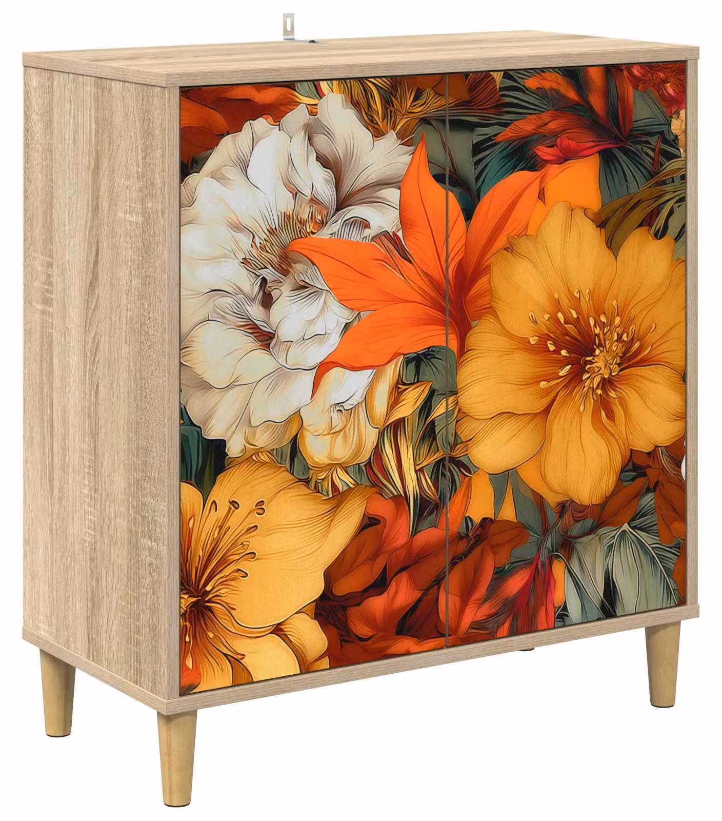 Mobile contenitore GENNEP Sonoma, dimensioni 69 x 33 x 75 cm, realizzato in materiale composito di legno