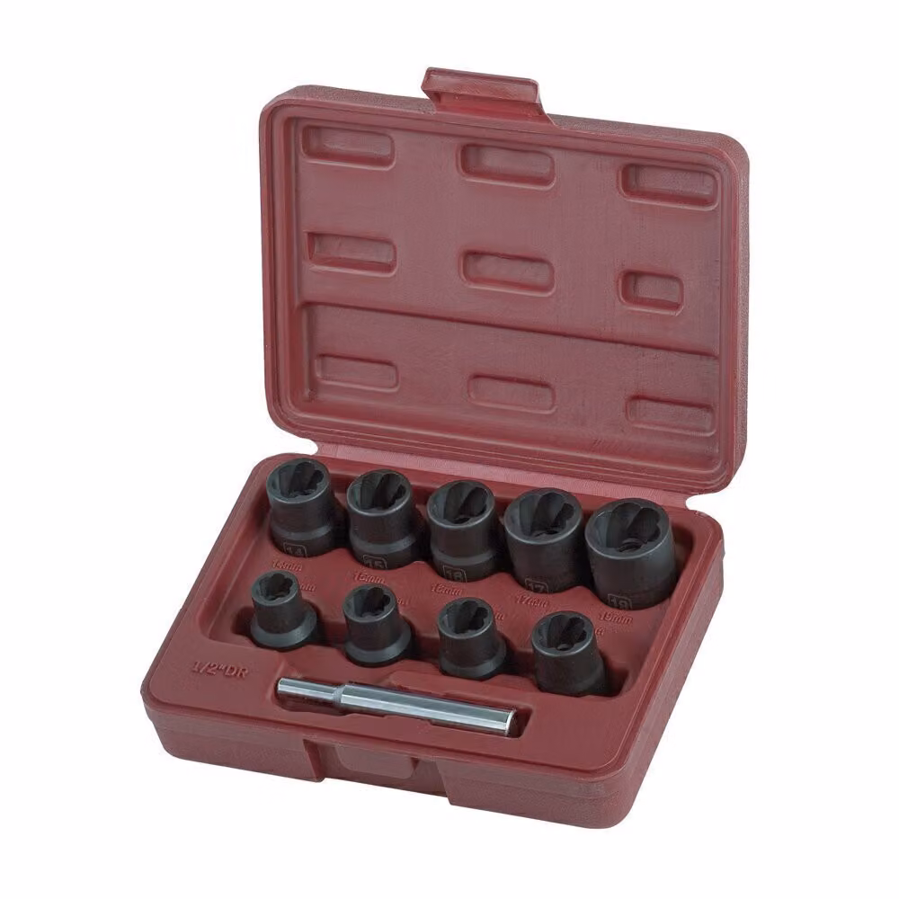 KRAFTWERK KRA 3058 Set di 10 estrattori per viti rotte da 1/2", 10 pezzi.