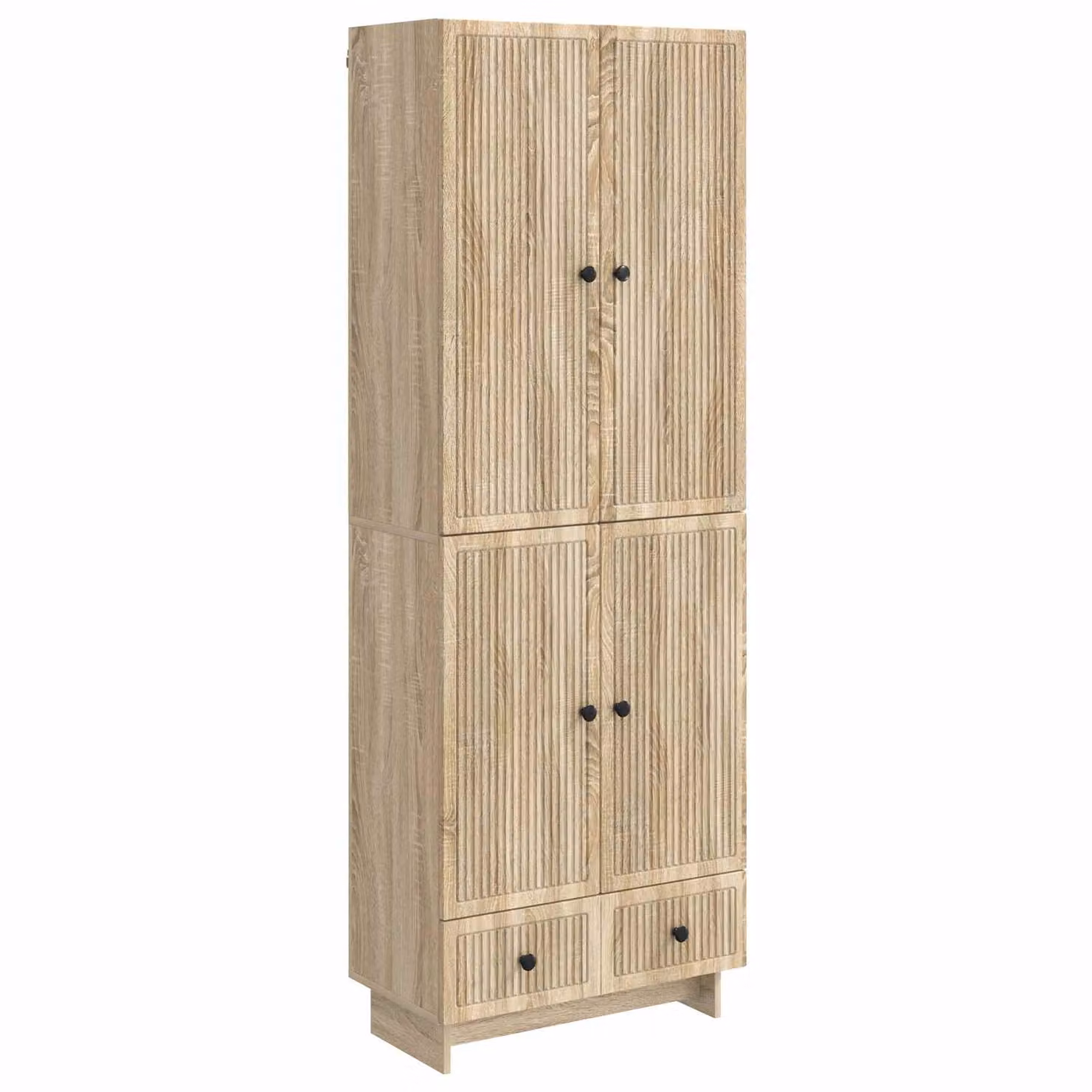 Set di 2 armadi vidaXL in legno MDF color rovere con ante a battente per uso moderno