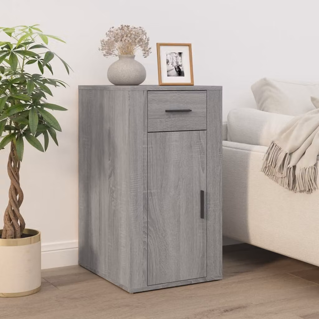 Scrivania mobile da parete vidaXL in legno e MDF grigio per home office, L 40 cm x P 49 cm x H 75 cm