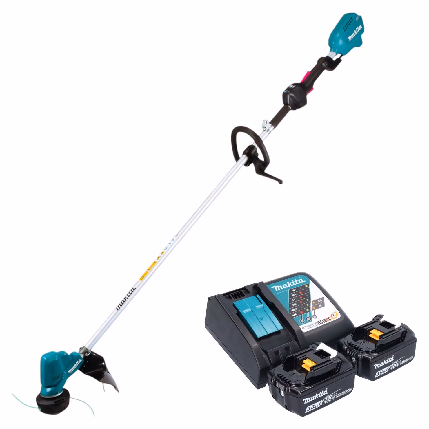 Tagliabordi a batteria Makita DUR 190 LRF2X9 18 V 300 mm Brushless + 2 batterie da 3,0 Ah + caricabatterie
