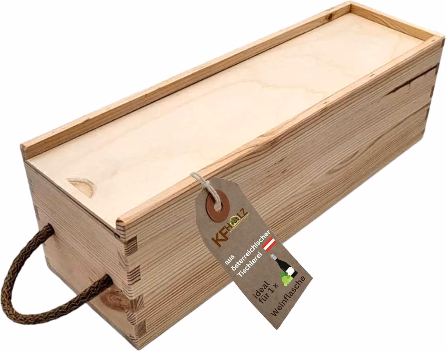 Scatola di legno rustica, scatola regalo in legno, scatola per regali, scatola regalo ideale, scatola di legno con coperchio, scatola per attrezzi, scatola per vino (350 x 100 x 110 mm)