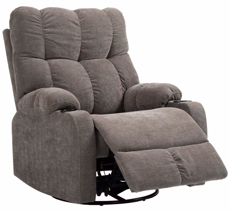 HOMCOM Poltrona relax girevole con funzione reclinabile e dondolante