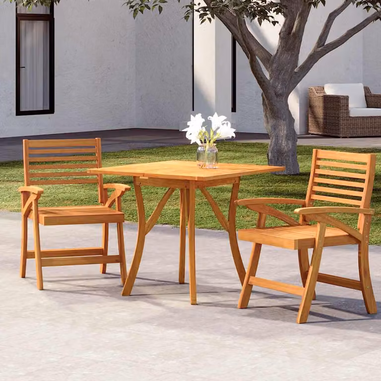 Set da pranzo per giardino vidaXL in legno di acacia marrone, 3 pezzi