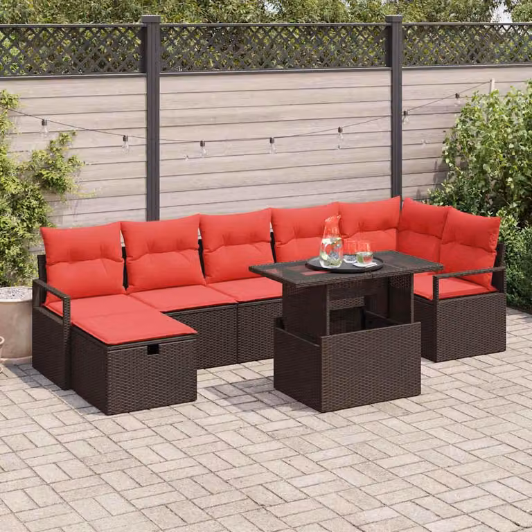 Maison Exclusive - Set da giardino composto da 8 pezzi, divano in rattan sintetico