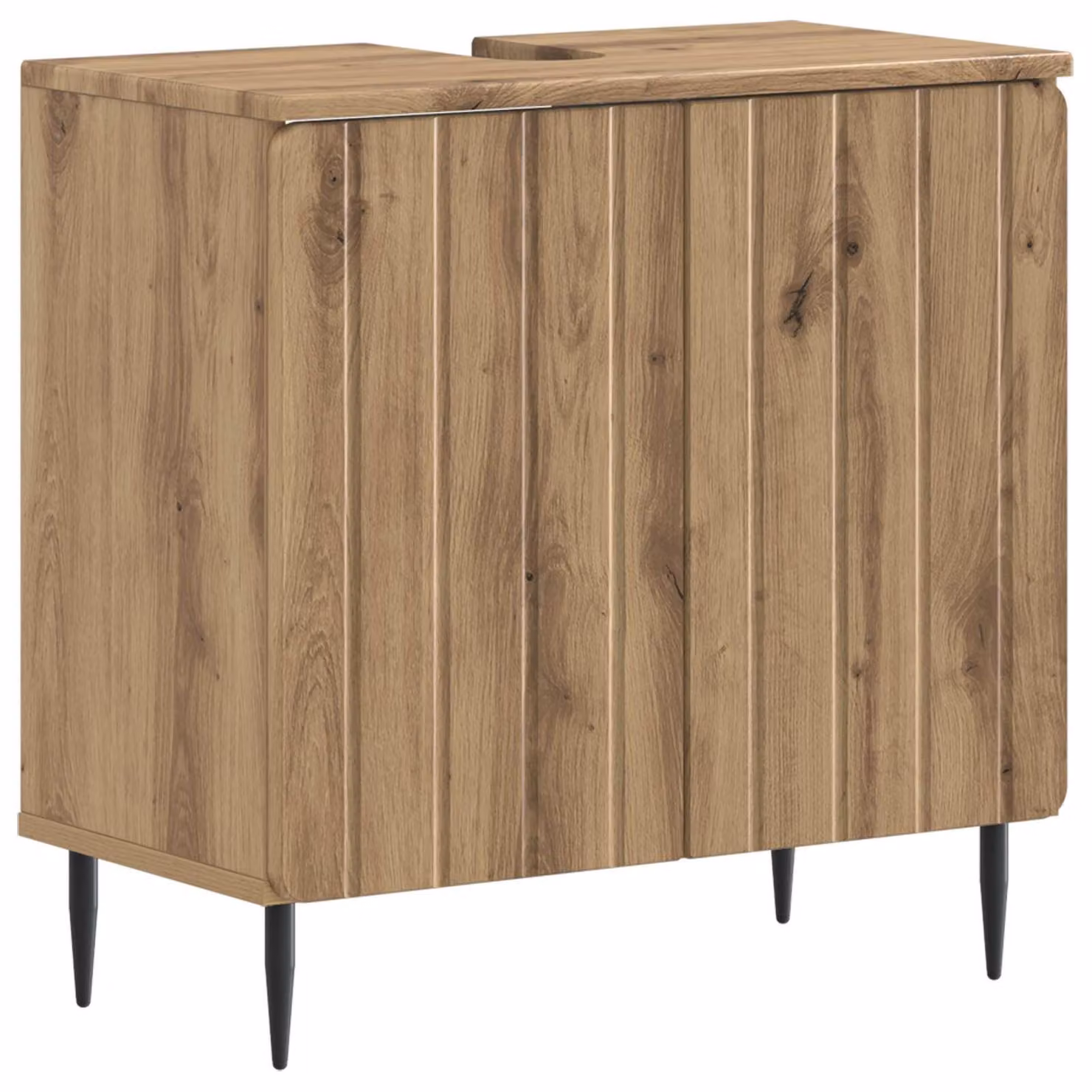 Mobile lavabo ZWOLLE, finitura "Artisan" effetto legno di quercia, dimensioni 59,5 x 31,5 x 59 cm