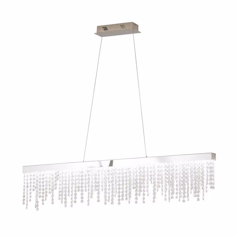 Lampada a sospensione LED in cristallo Antelao 4200lm cromo, trasparente