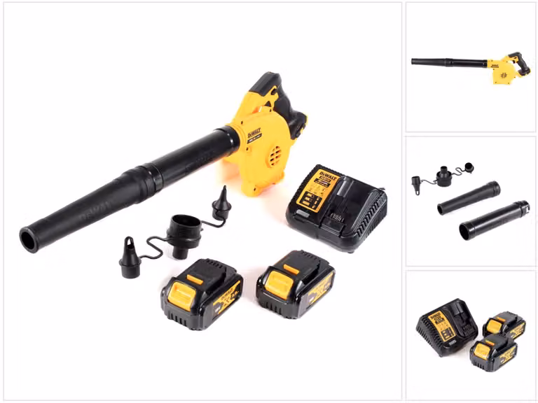 Soffiatore a batteria DeWalt DCV 100 M2 / soffiatore di foglie 18 V + 2x batteria 4,0 Ah + caricabatterie