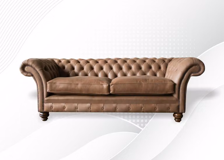 Sofa 3 Sitzer Couch design Chesterfield Sitz Garnitur Leder Textil Polster