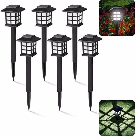 Luci a LED a energia solare per esterni, impermeabili, da incasso nel pavimento, ideali per giardini, architettura paesaggistica, vialetti, terrazze o aree di accesso (luce bianca).