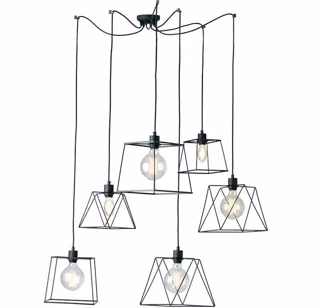 Lampadario 6 luci ROXANE nero