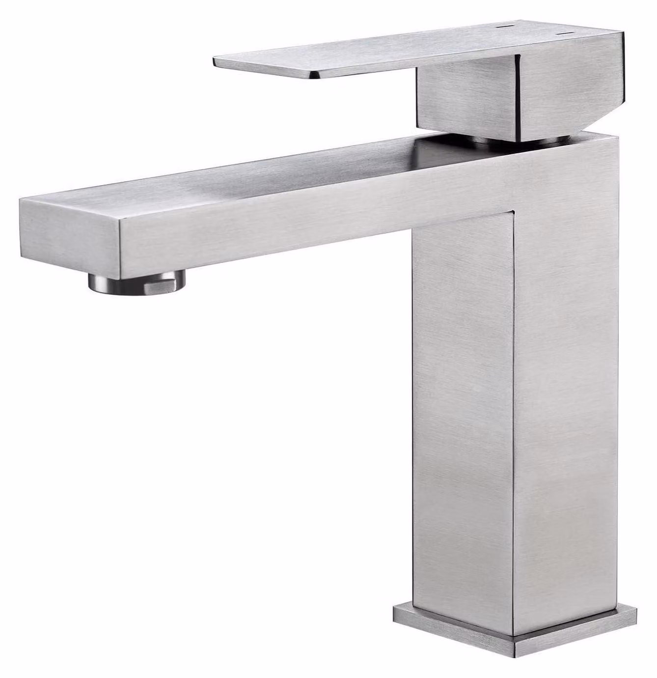 Rubinetto da bagno, monocomando, acciaio inossidabile, argento, con aeratore