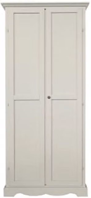 Armadio porta scope KIVIO in legno di abete bianco stile shabby chic L/P/H: 40 x 87 x 192 cm – 1