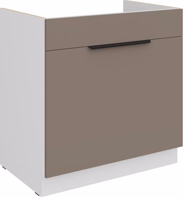Mobile base per lavello LUNARA - larghezza 80 cm, beige scuro / bianco