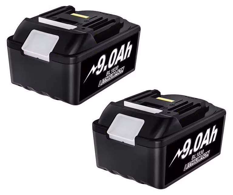 Batteria, capacità 9000 mAh, compatibile con diversi utensili Makita, 2 batterie da 9,0 Ah
