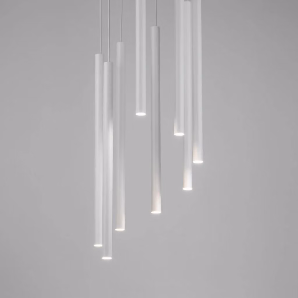 Lampada a sospensione Sopel Sigma Lighting bianca con 8 luci G9 in metallo e design moderno con altezza regolabile – 2