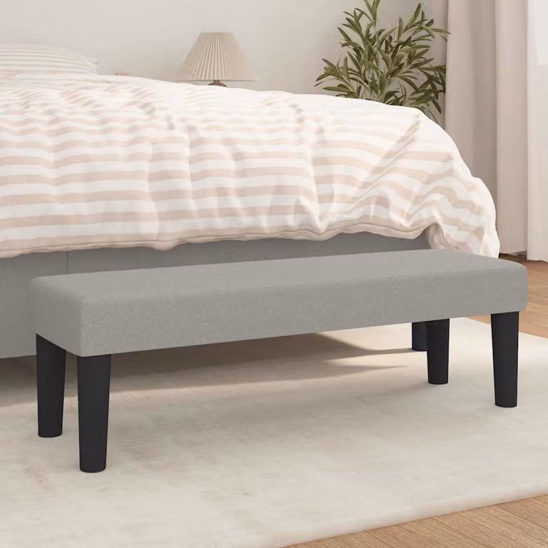 Panca vidaXL Grigio in Tessuto e Legno L: 100 cm, P: 30 cm, H: 30 cm