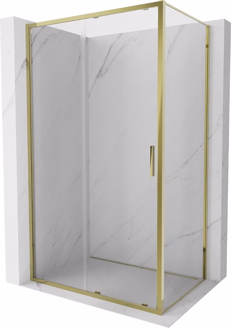 Mexen Exo cabina doccia scorrevole 150 x 90 cm, trasparente, oro - 8151-150-090-50-00