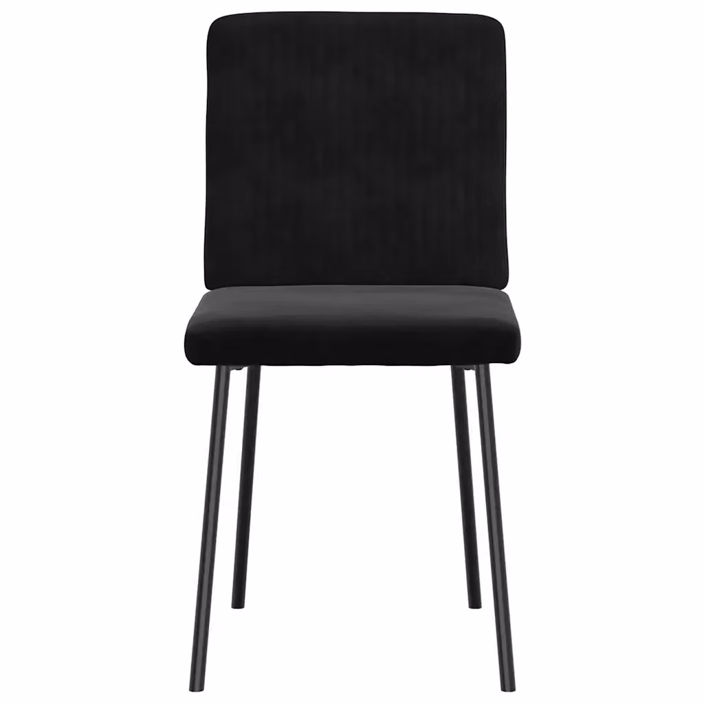 Set di 4 sedie da pranzo vidaXL in velluto nero con struttura in metallo e legno per soggiorno e cucina – 2