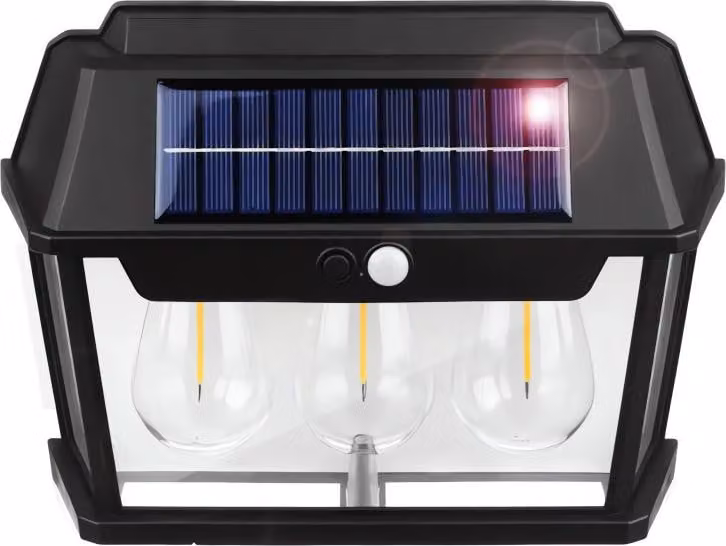 RealG RC-K-2205 Lampada da giardino a LED tripla a parete con sensore di movimento