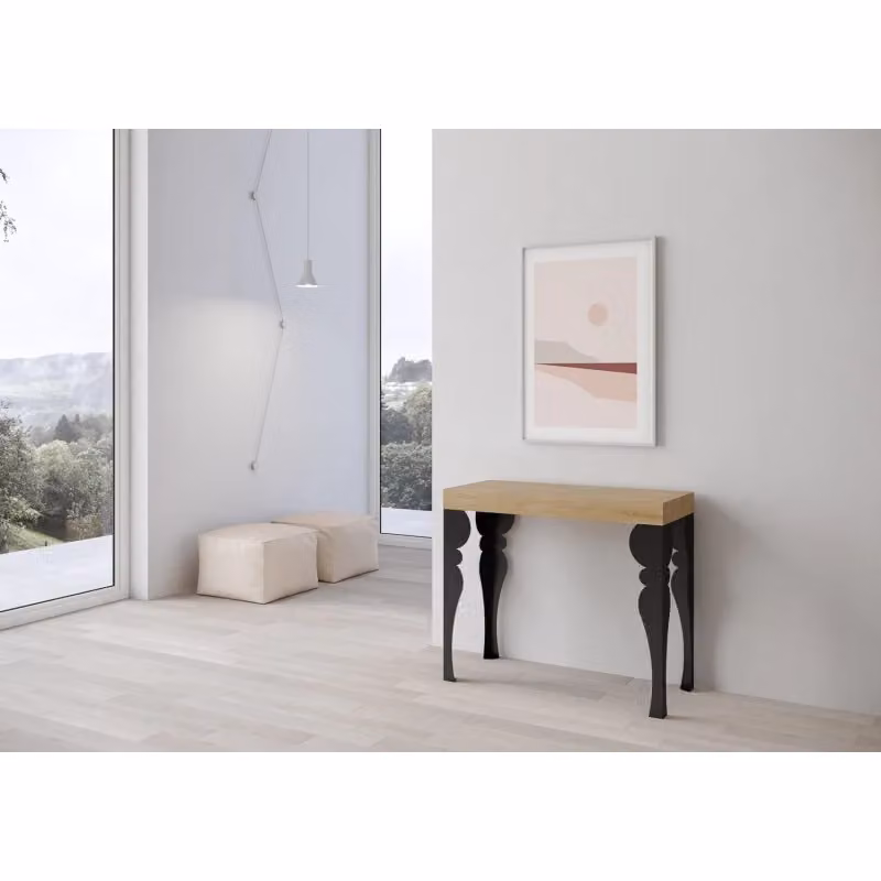 Consolle allungabile Paxon Itamoby con telaio Antracite e finitura Quercia Natura L/P: 90 x 40 cm / 300 x 40 cm – 2
