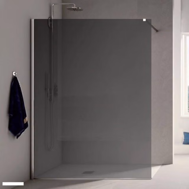 Parete doccia walk in cristallo fumè 6mm FIMJ 87/88 cm