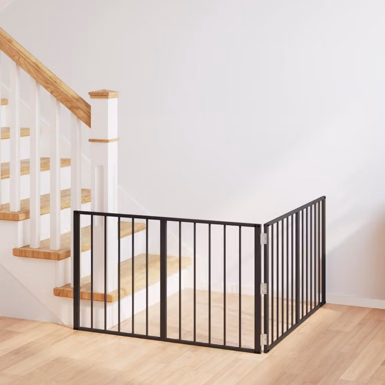 Set di 2 Cancelli per cani vidaXL in acciaio zincato nero opaco L 100 cm x H 60 cm