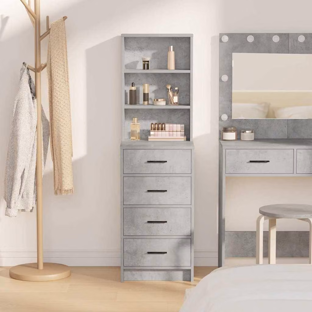 Credenza Grigio cemento 40 x 41 x 135 cm Legno multistrato