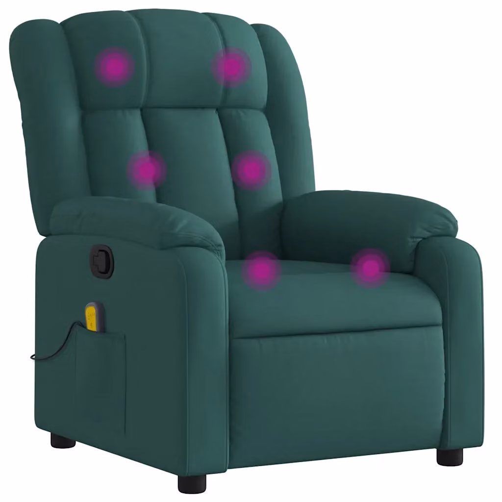 Poltrona Reclinabile Relax vidaXL in Tessuto Verde con Braccioli e Regolazione Manuale – 2