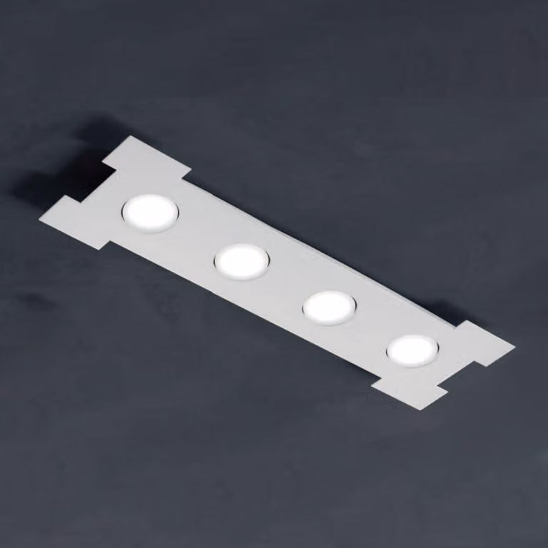 Plafoniera Contemporanea Atene Metallo Bianco 4 Luci Gx53