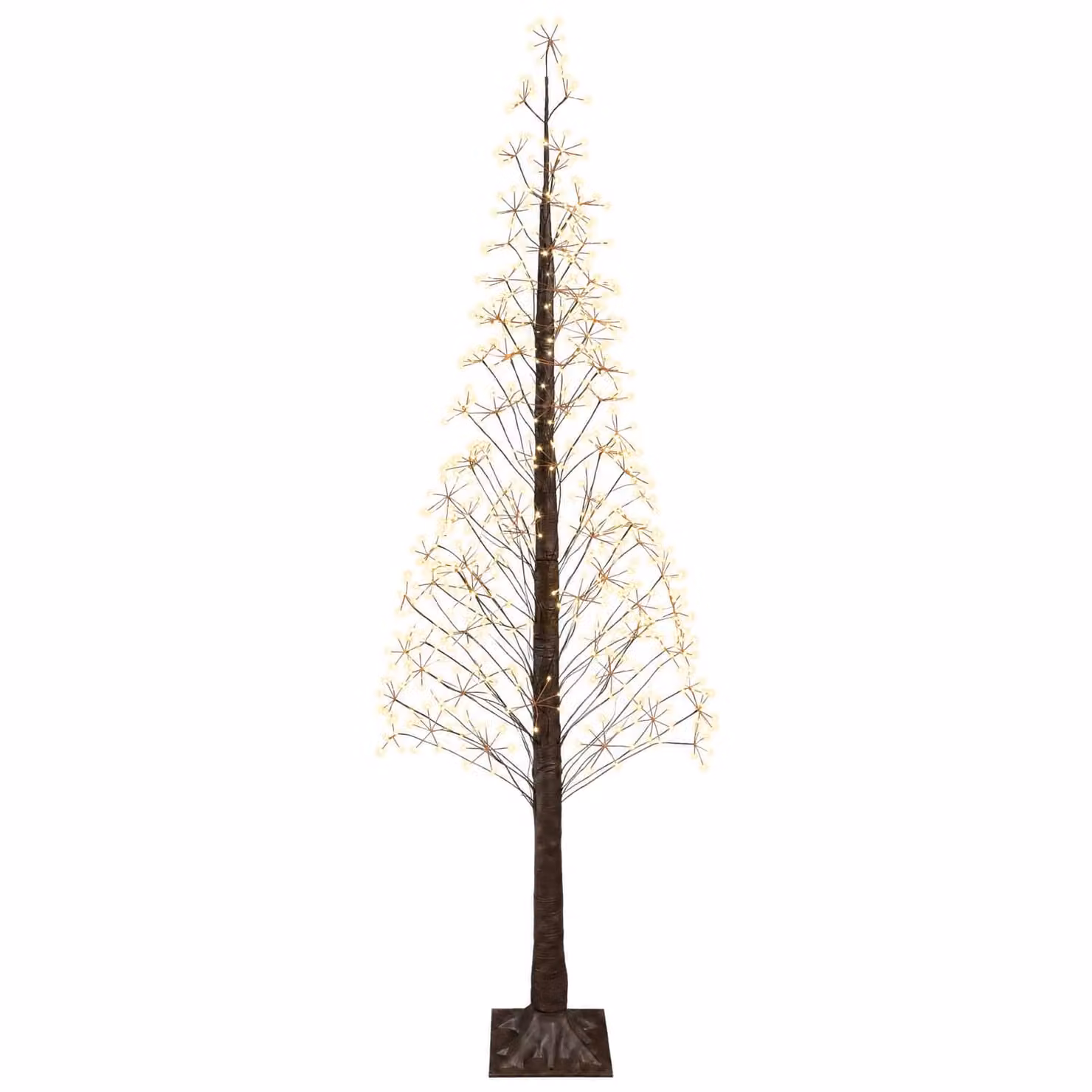 vidaXL Albero di Natale Starburst Marrone 240 cm Plastica 688 LED