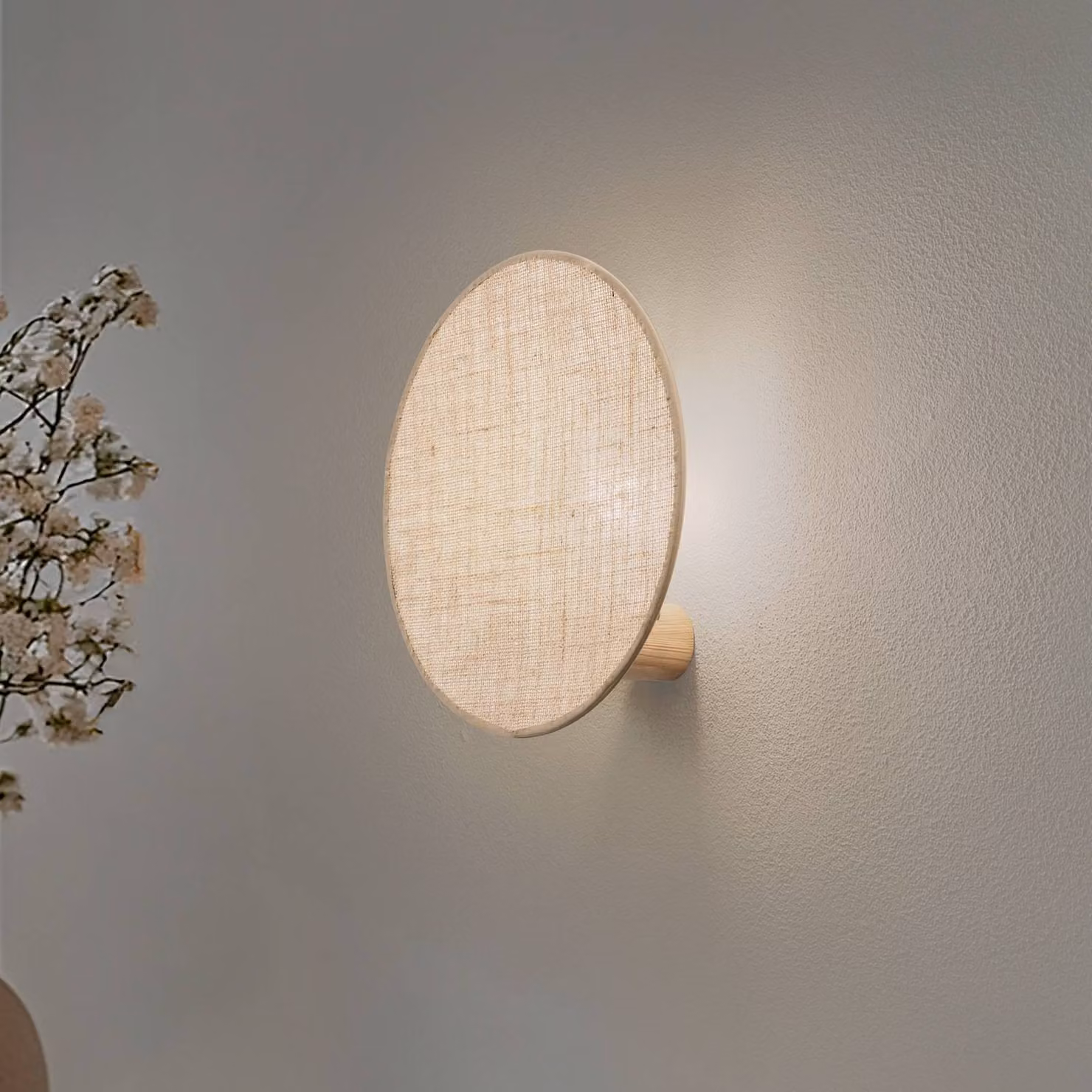 Applique da parete Pulse TK Lighting, dimmerabile, Marrone / Ruggine, Soggiorno / Sala da pranzo, Tessuto / Stoffa / Seta, Applique
