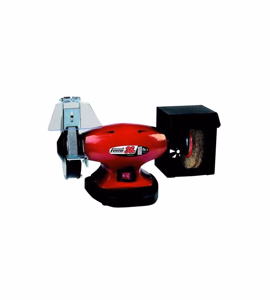 Smerigliatrice da banco combinata con spazzola Femi 36N da 150 mm colore rosso