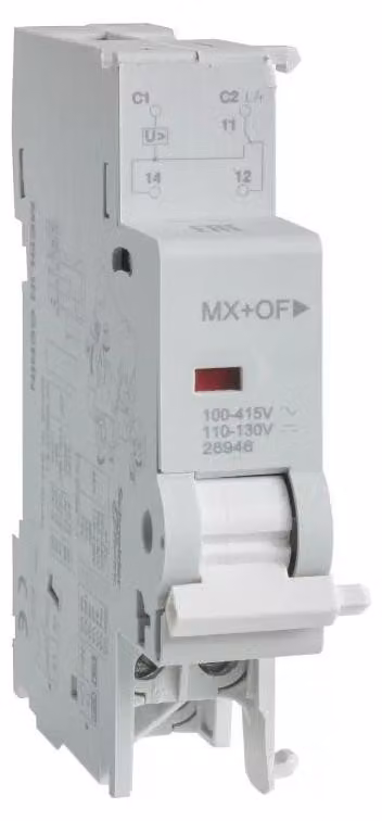 Schneider Electric Multi 9 OEM: relè di corrente di lavoro + interruttore ausiliario MX+OF 48 V CA/CC M9A26947