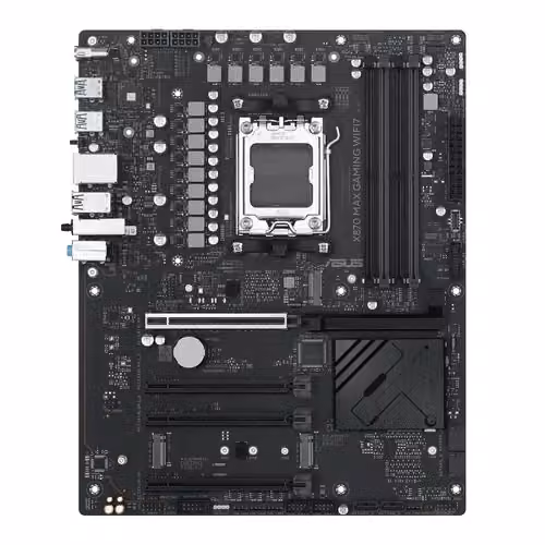 Scheda madre Asus X870 Max Gaming WiFi7 con socket AMD AM5, formato ATX, supporto DDR5, colore nero e multicolore – 2