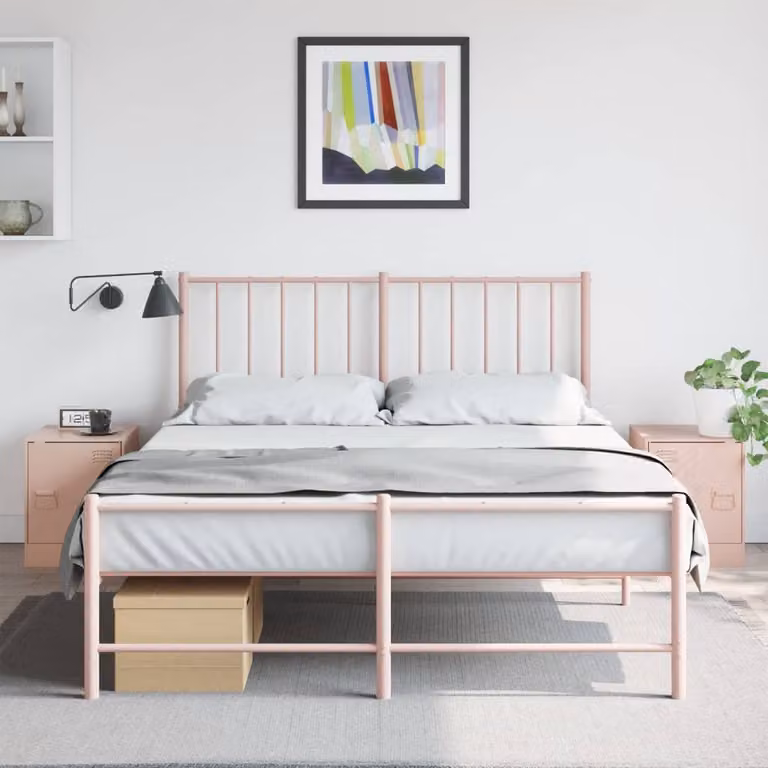 Set di 2 comodini vidaXL in metallo rosa L/P/H: 34,5 x 39 x 44 cm
