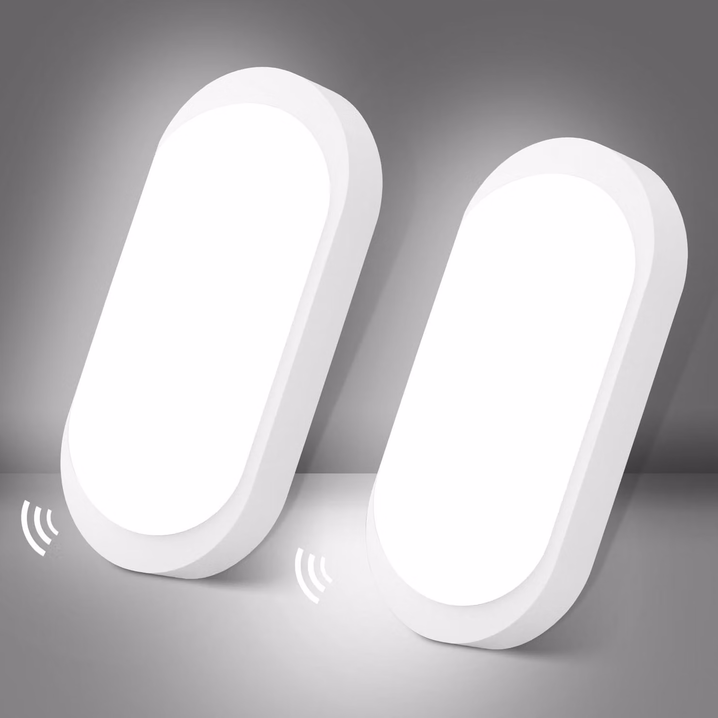 Lampade da parete, set da 2, con sensore di movimento, grado di protezione IP65, 12 W, 1080 lumen, 4000 K