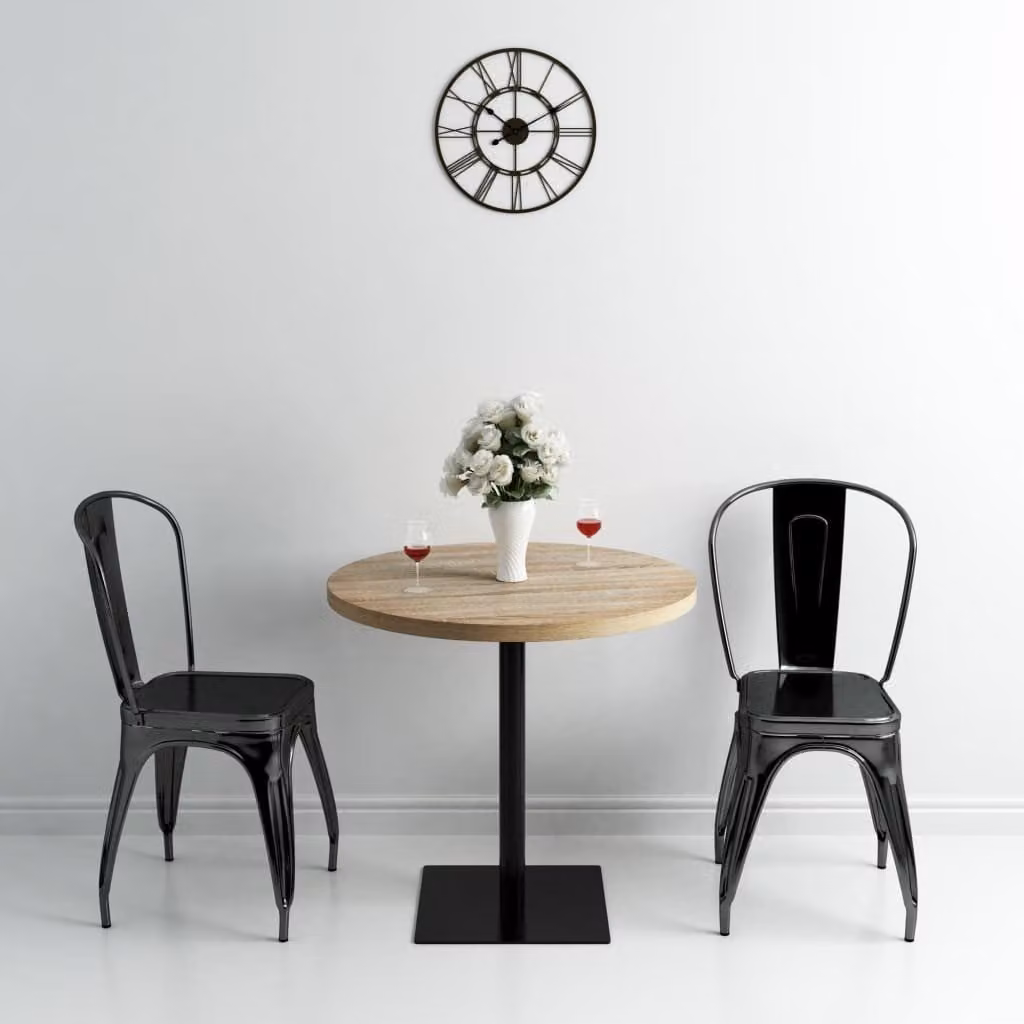 Maison Exclusive - Tavolino da bistrot in MDF e acciaio, rotondo, 80 x 75 cm, effetto rovere