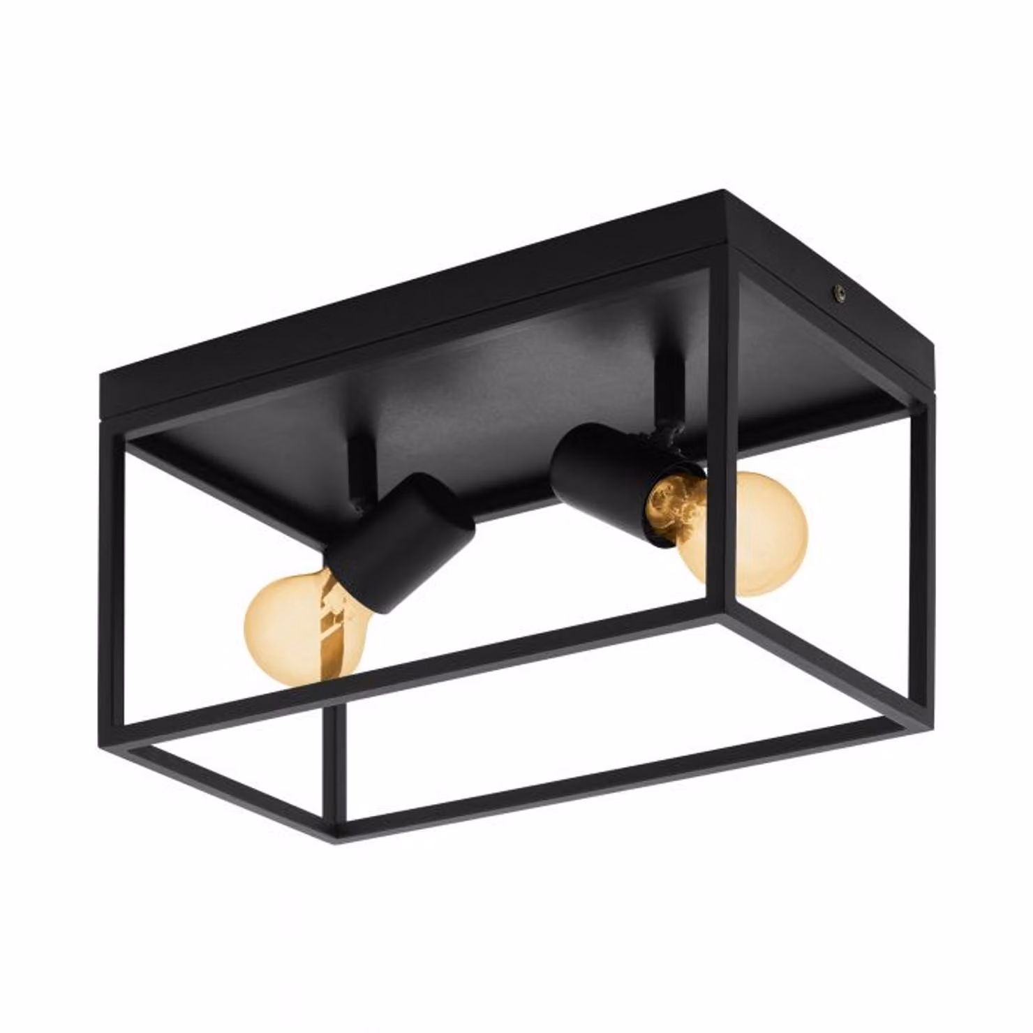 Plafoniera Moderna Silentina Acciaio Nero 2 Luci E27
