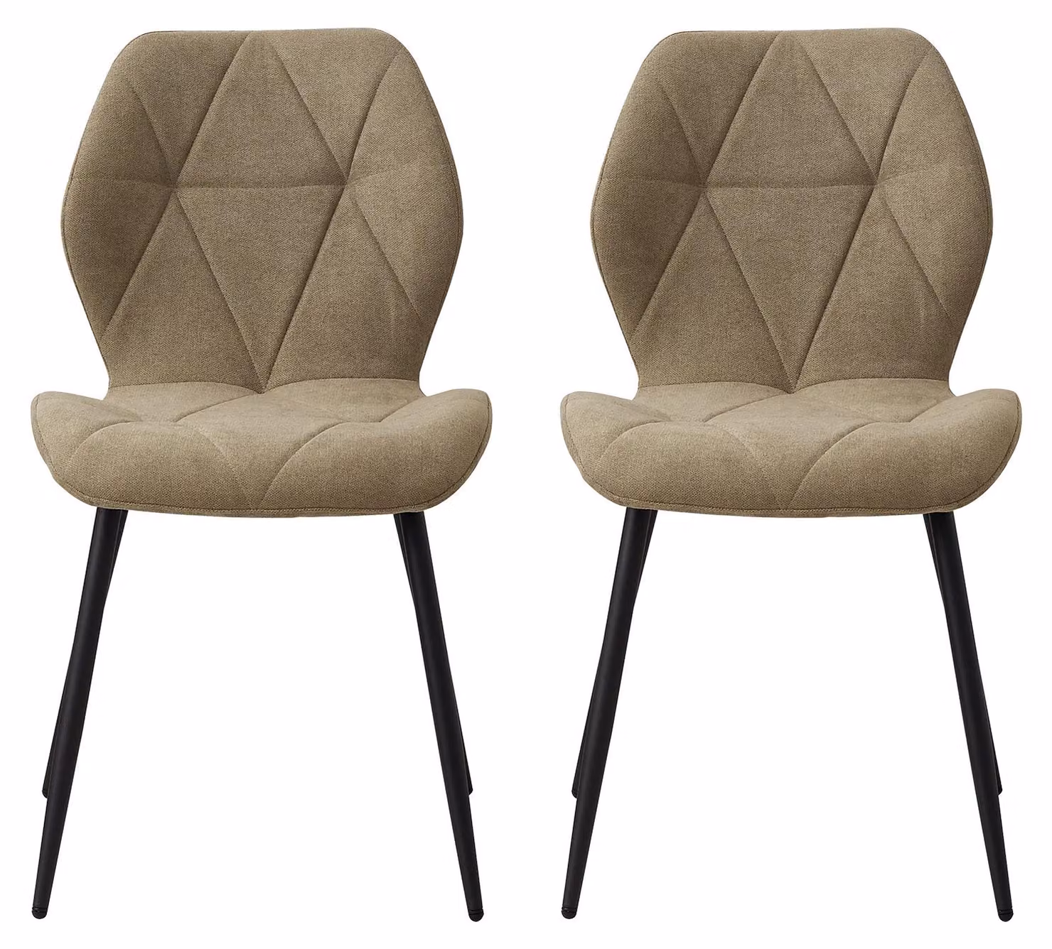 Set di 2 sedie da pranzo - Sedie da cucina moderne - Gambe in metallo - Design minimalista - Senza braccioli - Adatte per sala da pranzo, cucina e soggiorno - Verde