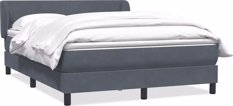Maison Exclusive - Letto box spring con materasso grigio scuro 160x210 cm velluto