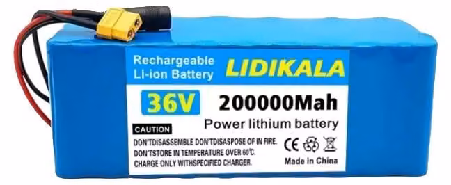 Batteria, 36V, capacità 200Ah, connettore XT60-DC