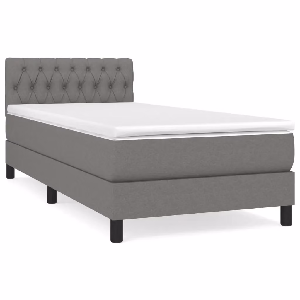 Letto Ibrido con Giroletto a Molle e Materasso vidaXL, Grigio e Bianco, L 100 x P 200 cm – 2