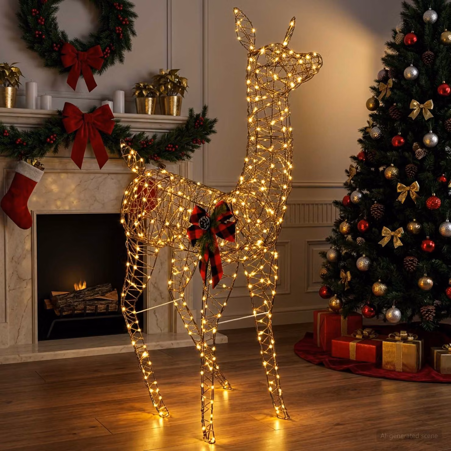 vidaXL Renna di Natale 3D LOVIISA 200 LED Bianco caldo