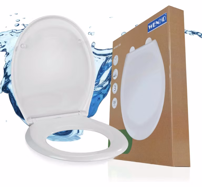 WENKO Sedile per WC Chiusura morbida Coperchio per WC Sedile per WC Bianco IOS