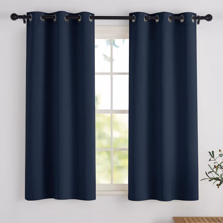 Tende oscuranti corte con passanti - Isolamento termico per armadi - Pannello divisorio - Cucina - 90B x 150H cm (2 pannelli) - Blu navy