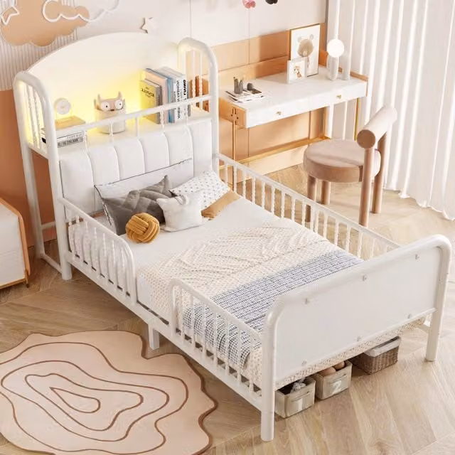 letto per bambini metallo bianco 90 x 200 cm